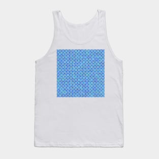 Geometric Flower Petal Pattern (Blue) Tank Top